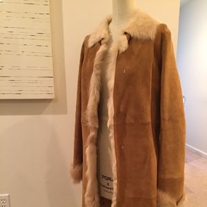 banana republic fur & suede coat